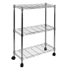 Oceanstar 3-Tier Shelving All-Purpose Utility Cart, Chrome Oceanstar 3-Tier Shelving All-Purpose Utility Cart, Chrome